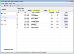 Copie d'écran du logiciel Facturation Facile